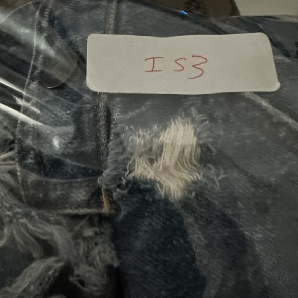 American Eagle Bib Overall Shorts Distressed Medium Wash Womens Small S Cotton - Picture 12 of 12